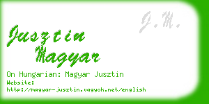 jusztin magyar business card